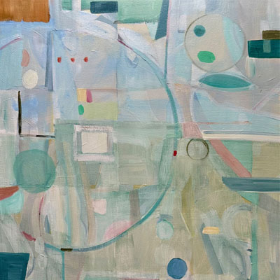 abstract painting titled Azure and Celadon