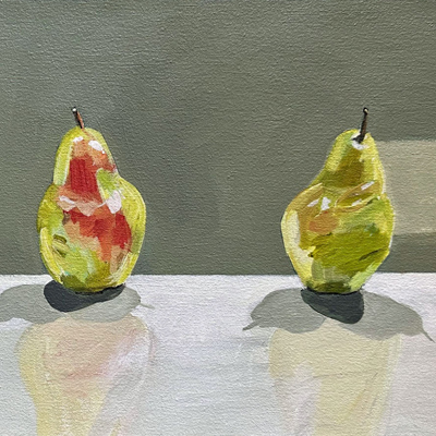 abstract painting titled Three Pears